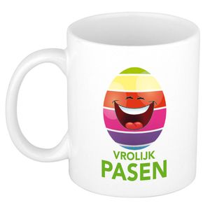 Vrolijk Pasen / paasei die lacht mok/ beker - Pasen mokken - feest mokken