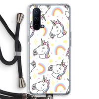 Rainbow Unicorn: OnePlus Nord CE 5G Transparant Hoesje met koord