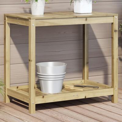 VidaXL Oppottafel met schap 82,5x50x75 cm geïmpregneerd grenenhout