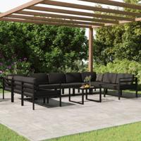 10-delige Loungeset met kussens aluminium antracietkleurig 10-delige Loungeset met kussens aluminium antracietkleurig