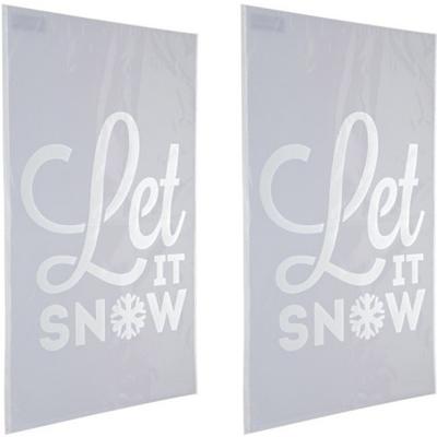 Kerst raamsjabloon - 2x - Let it snow tekst - 54 cm - raamdecoratie - kerstversiering Kerst raamsjabloon - 2x - Let it snow tekst - 54 cm - raamdecoratie - kerstversiering