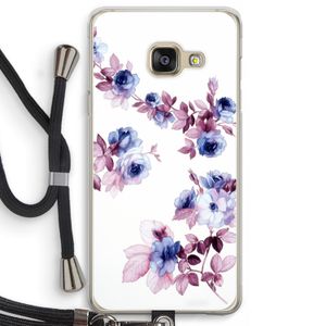 Waterverf bloemen: Samsung Galaxy A3 (2016) Transparant Hoesje met koord