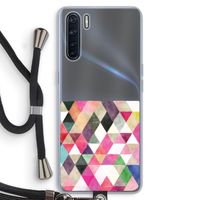 Gekleurde driehoekjes: Oppo A91 Transparant Hoesje met koord