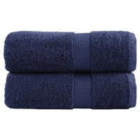 VidaXL Premium washandjes solund 2 stuks marineblauw 30x30 cm 600 g/m²