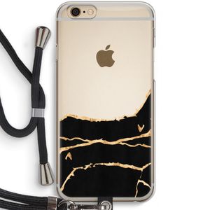 Gouden marmer: iPhone 6 / 6S Transparant Hoesje met koord