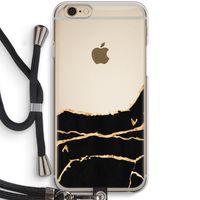 Gouden marmer: iPhone 6 / 6S Transparant Hoesje met koord