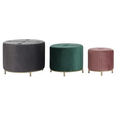 Voetensteun DKD Home Decor Fluweel 60 x 60 x 45 cm Hout MDF