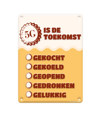 Tekstbord metaal 5G is de toekomst