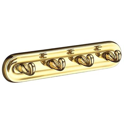 Smedbo Villa Handdoekhaak - 23x4cm - 4 haken - messing V259