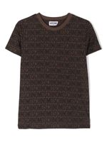 Moschino Kids t-shirt à motif monogrammé en jacquard - Marron