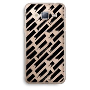 Zwarte vegen: Samsung Galaxy J3 (2016) Transparant Hoesje