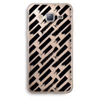Zwarte vegen: Samsung Galaxy J3 (2016) Transparant Hoesje