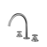 Hotbath Cobber @ Work - Wastafelmengkraan - zonder Waste - Laag - Geborsteld Nikkel - Opbouw - Nikkel