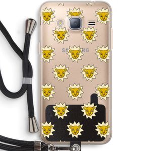Leeuwenkoppen: Samsung Galaxy J3 (2016) Transparant Hoesje met koord