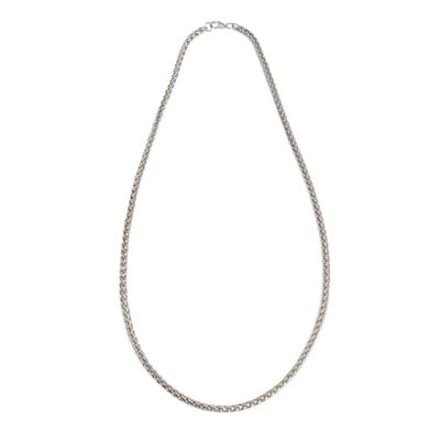 Robuuste Stalen Halsketting met Karabijnslotje Zilverkleurig (60 cm /