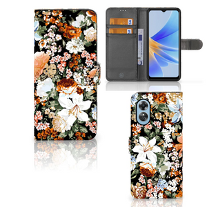 Hoesje voor OPPO A17 Dark Flowers