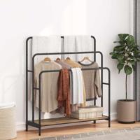 Kledingrek met plank artisanaal eikenkleurig 90 x 30 x 100,5 cm
