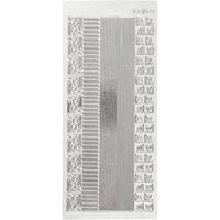 Creativ Company Stickers, randen, vel 10x23 cm, zilver, 1 vel