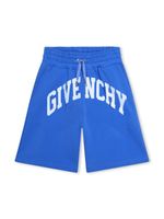 Givenchy Kids logo-print fleece shorts - Bleu