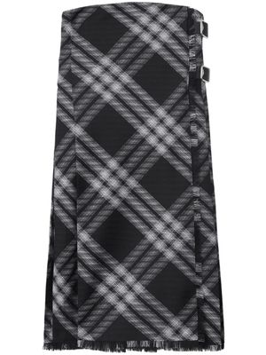 Burberry robe courte à carreaux - Noir