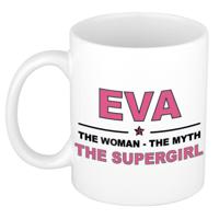 Eva cadeau mok - Woman Myth Supergirl - naam koffiemok - 300 ml - collega - moederdag