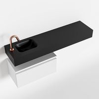 Toiletmeubel Mondiaz Andor | 120 cm | Meubelkleur Talc | Lex vrijhangend wastafel Urban Links | 1 kraangat