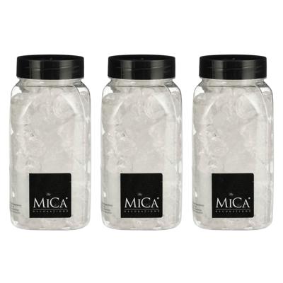 Mica Decorations decoratie stenen - 3x - groot - 650 ml - 25-30 mm - transparant
