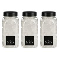 Mica Decorations decoratie stenen - 3x - groot - 650 ml - 25-30 mm - transparant