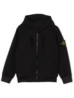 Stone Island Junior hoodie zippé à motif Compass signature - Noir