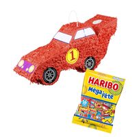 Piñata raceauto met Haribo snoepjes - 1000g