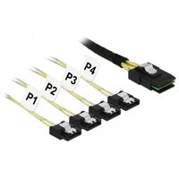 Mini SAS SFF-8087 naar 4x SATA 7 pin 1 m metal Adapter