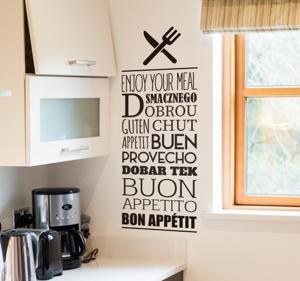 Muurstickers huis Eet smakelijk talen