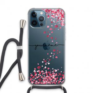 Hartjes en kusjes: iPhone 13 Pro Max Transparant Hoesje met koord