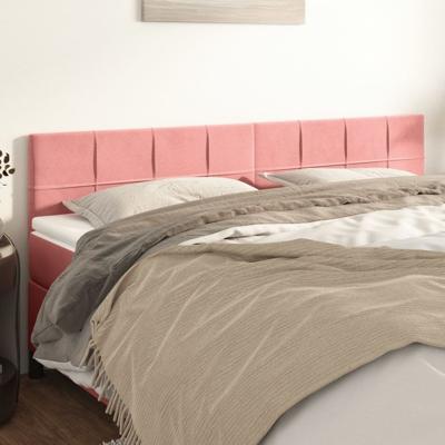 Hoofdborden 2 st 80x5x78/88 cm fluweel roze
