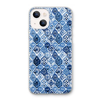 Blauw motief: iPhone 13 mini Transparant Hoesje