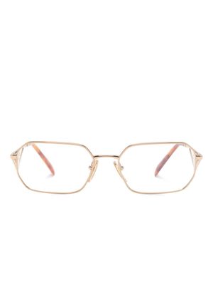 Prada Eyewear lunettes de vue géométriques à logo émaillé - Or