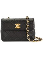 CHANEL Pre-Owned sac porté épaule à plaque logo - Noir - thumbnail