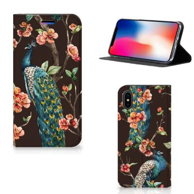 Apple iPhone X | Xs | Hoesje maken | Pauw met Bloemen