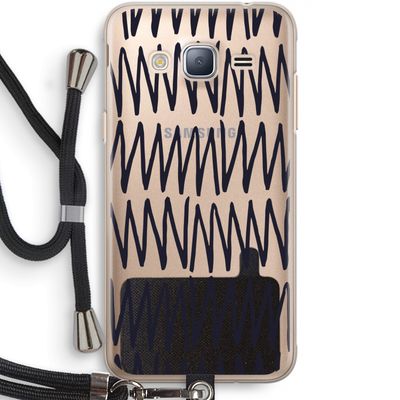 Marrakech Zigzag: Samsung Galaxy J3 (2016) Transparant Hoesje met koord