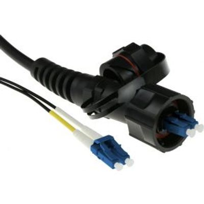 ACT 30 meter singlemode 9/125 OS2 duplex fiber patch kabel met LC en IP67 LC connectoren