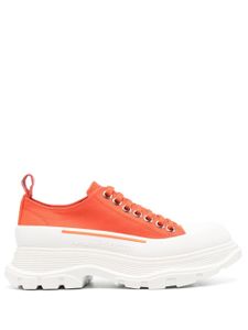 Alexander McQueen baskets Tread-Slick Lace-Up en toile - Orange