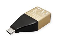 ROLINE 12.02.1111 tussenstuk voor kabels USB Type C RJ-45 Zwart, Goud - thumbnail