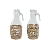 Kruik Home ESPRIT Natuurlijk Kristal Vezel (2 Stuks)