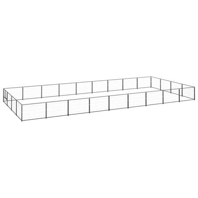 Hondenkennel 36 m² staal zwart
