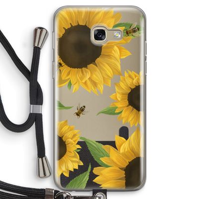 Sunflower and bees: Samsung Galaxy A5 (2017) Transparant Hoesje met koord