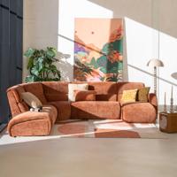 Sevn Organische Hoekbank 'Ceylon' Lounge Rechts, kleur Rood