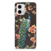 Motorola Moto G73 | TPU Hoesje | Pauw met Bloemen
