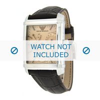 Armani horlogeband AR4236 Leder Bruin 24mm + bruin stiksel