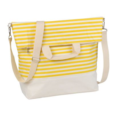 Strandtas gestreept geel Florence 43 x 53 cm