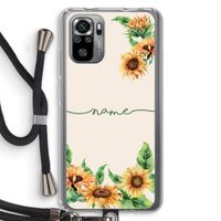 Zonnebloemen: Xiaomi Redmi Note 10S Transparant Hoesje met koord